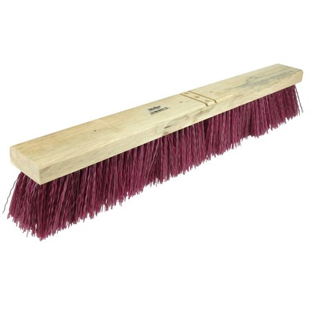 WEILER 24" Contractor Garage Broom Maroon Polypropylene Fill Includes Brace 44587